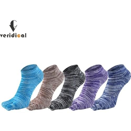 VERIDICAL Colorful Ankle Five Finger Socks Men Pure Cotton Fashion Novelty Harajuku No Show Happy Socks With Toes Hot Sell