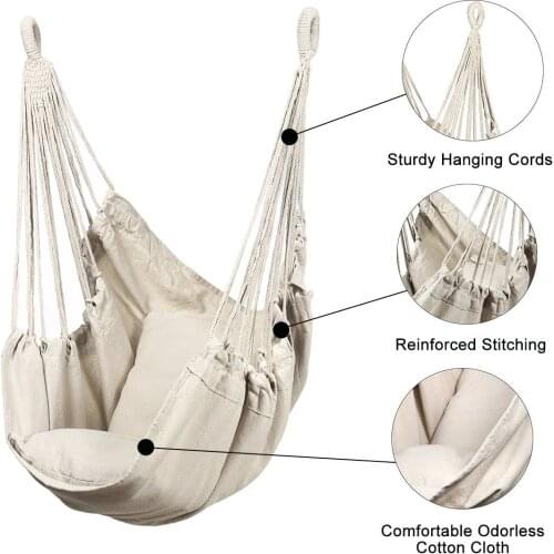 Hammock Chair Outdoor Indoor Garden Bedroom Furniture Outdoor Hanging Chair For Child Adult Safety Camping Swing Chair