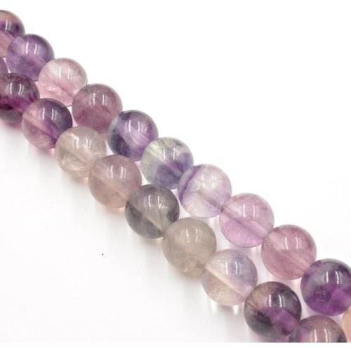 4-12mm Natural Stone Purplel Fluorite Round Beads Wholesale Loose Beads for Fashion Jewelry Making Accessories DIY Free Shipping