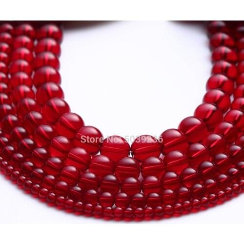Wholesale Dull Red Glass Beads Natural Stone Round Loose Beads 4-12mm Beads for Jewelry Making