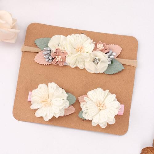 Lace Artificial Flower Headbands for Baby Girls Kid Hairband Newborn Fashion Hair Clips Baby Accessories резинки для волос детям