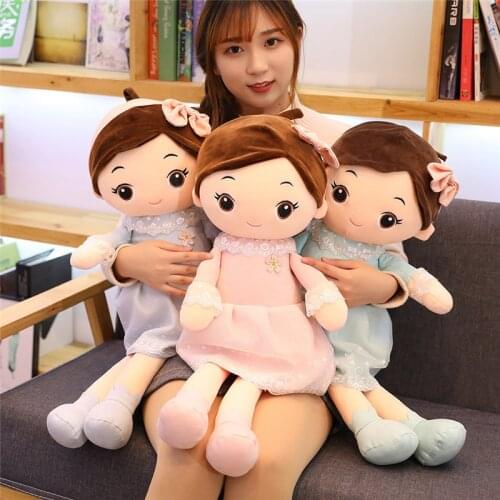40-90cm Large Soft Kawaii Plush Girl Dolls with Lace Clothes Lovely Stuffed Dolls Girl Child Baby Comfort Toys Kid Birthday Gift