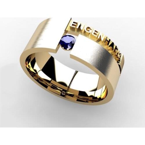 Personality Gold Color Business Ring for Men Women Crystal Ring Engagement Ring Bridal Jewelry Fashion Ring Party Gifts