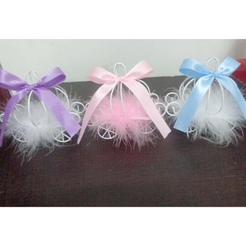 Metal Gift Box Gift Box Present Box with Ribbon Decoration, Pumpkin Carriage