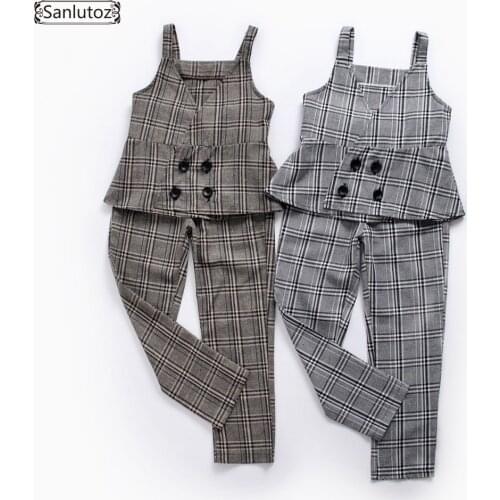 Sanlutoz Fashion Cotton Winter Girls Clothes Off Shoulder Children Clothing Soft 2pcs Suit+Long Pants Bundle Casual