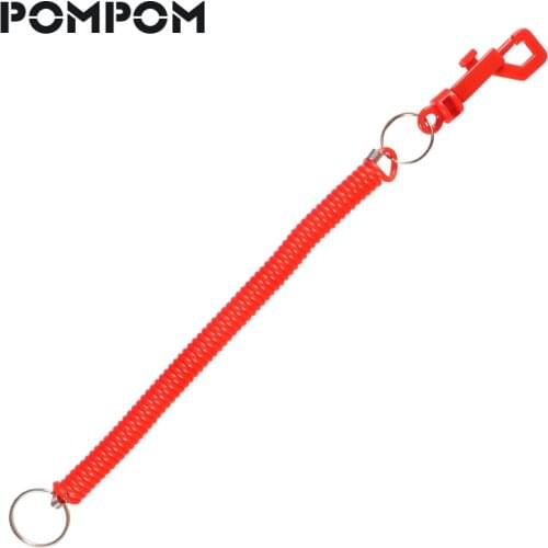 Fashion Red Flexbile Spring Coil Cord Stretch Keychains for fishing and Boating safety keychains Fishing Coil Lanyard Jewelry