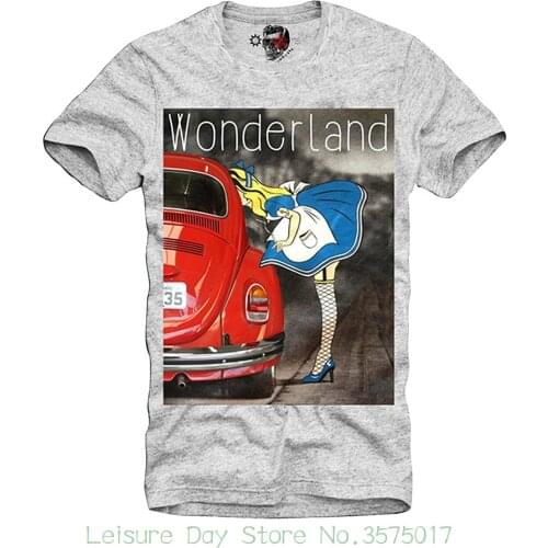 2018 New Arrival MenS Fashion Mens T-Shirt Alice In Wonderland Grey S M L Xl