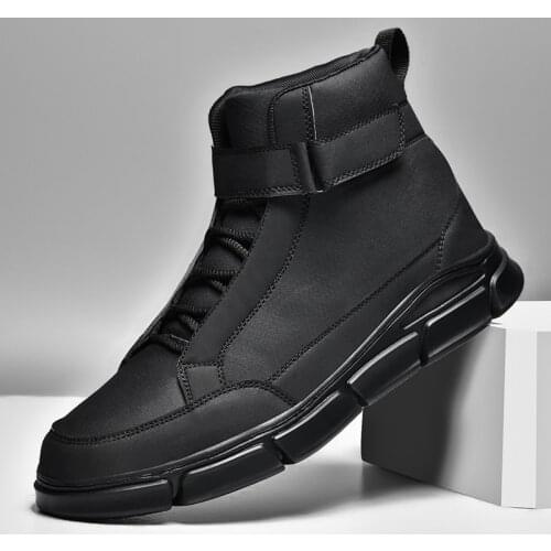 Men Boots Men High-Top Shoes High Quality Fashion Warm Boots Thick-Soled Winter Casual Shoes Men Ankle Boots