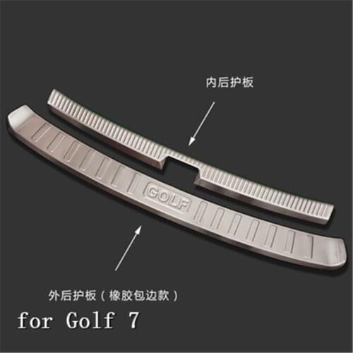 For Volkswagen Golf 7 2018 Stainless Steel Rear Bumper Protector Sill Trunk Tread Plate Trim Car styling 2PCS