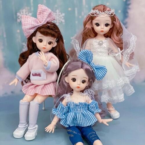 New BJD 1/6 Fashion Doll with Clothes Set Princess Dress Casual Wear 30cm 23 Joints Dress Up Cute Dolls for Girls Gift DIY Toys