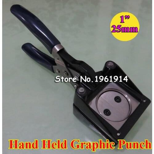 NEW Hand Held Manual Round 25mm 1" Paper Graphic Punch Die Cutter for Pro Button Maker Cutting Diamater 25mm