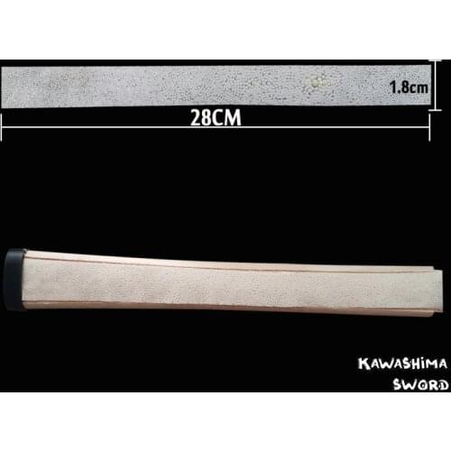 Japanese Sword Tsuka with Same-Wood Handle Wrapped With Real Stingray Skin For Samurai Sword Katana-Black/White