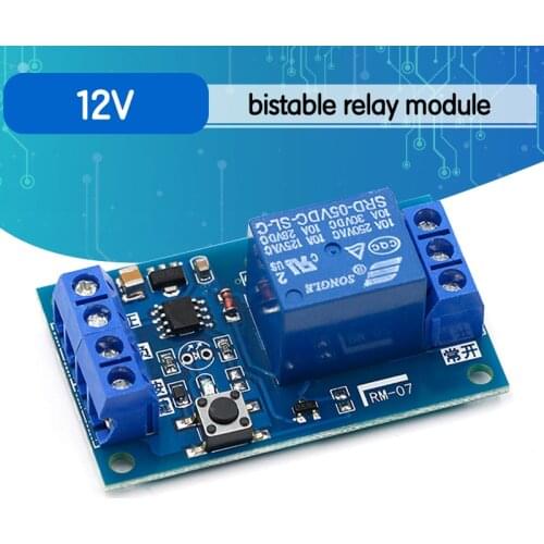 5V 12V Single Bond Button Bistable Relay Module Modified Car Start and Stop Self-Locking Switch One Key
