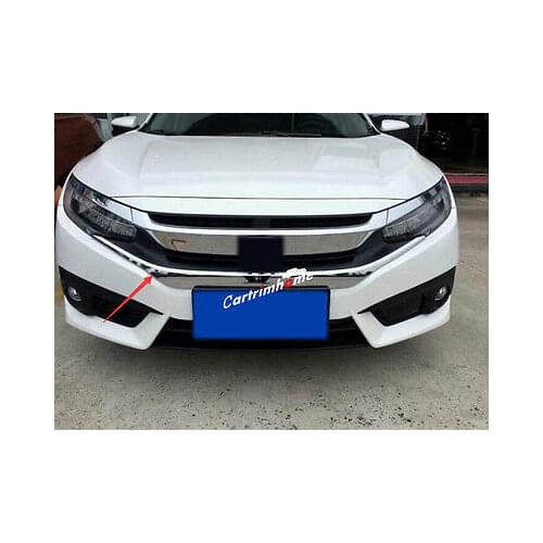 ABS Front Grille Grill Cover Trim 1pcs For Honda Civic 10th Gen 4dr Sedan 16-18