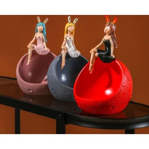 Nordic creative space rabbit key storage decoration living room dried fruit tray storage desktop decoration home decoration