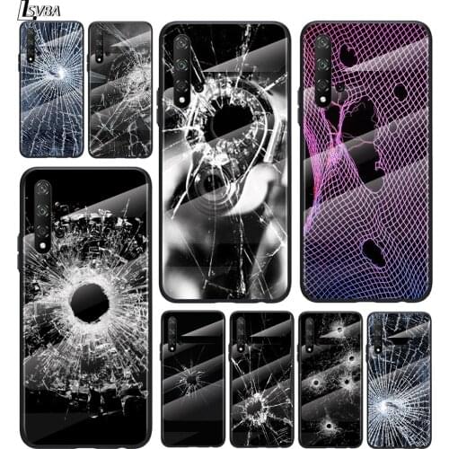 Trend Art Bullet Hole For Honor 30 20 10 9X 8X Pro Plus Lite Tempered Glass Hot New Shell Luxury Cover Phone Case