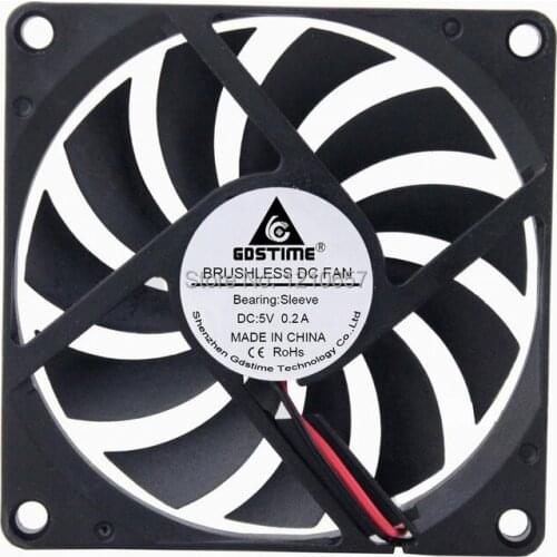 2 Pieces lot Gdstime 8010 80mm x 10mm 8CM DC 5V 2P Axial Flow Cooler Cooling Fan