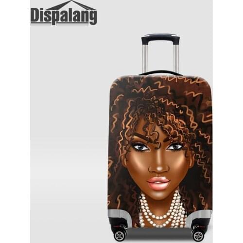Afro Lady Girl Africa Princess Prints Waterproof Luggage Protective Dust Cover Elastic Travel Suitcase Cover For 18-32 Inch Case