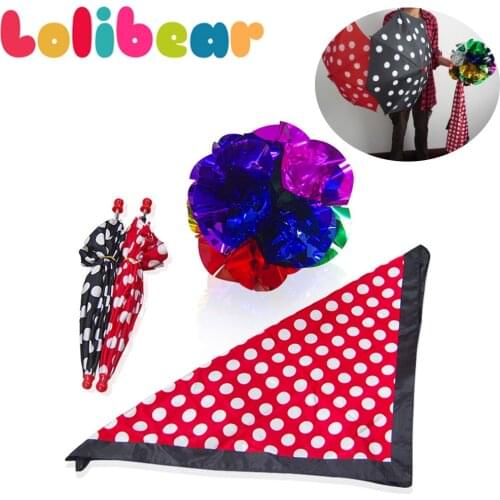 Polka Dot Silk & Umbrella Sets Magic Tricks Stage Street Magia Scarve Appear Umbrella Flower Ball Magie Mentalism Gimmick Props