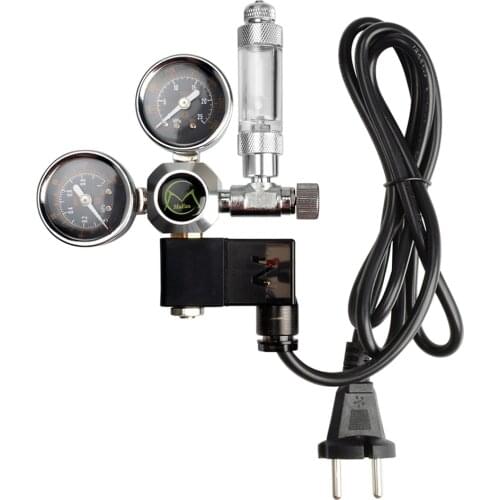 W21.8 220V Aquarium CO2 Regulator Magnetic Solenoid Check Valve Aquarium Bubble Counter Fish Tank Tool