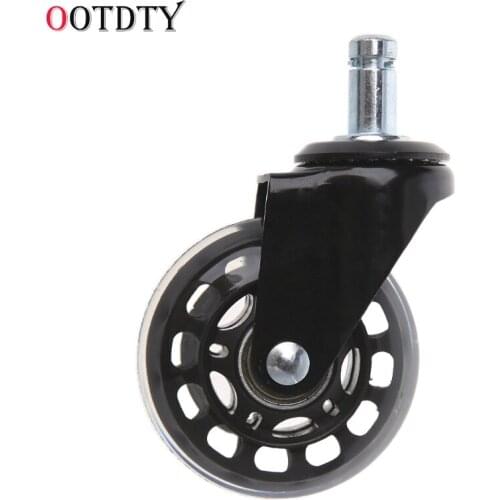 1Pc 2.5Inch PU Furniture Casters 360 Degree Swivel Mute For Office Computer Chair Adjustable Rolling Double Bearing Cart Wheel