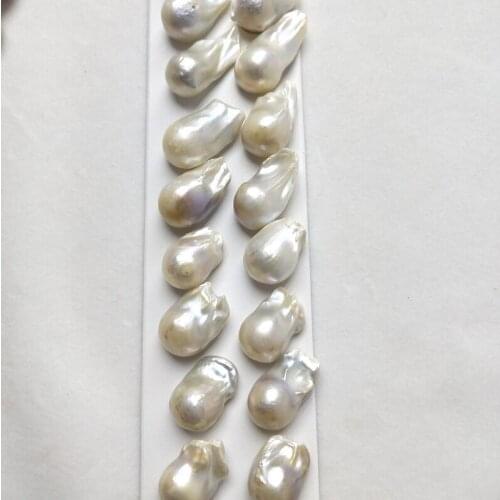 10 PAIRS/LOT Wholesale 13-15mm Size Natural Freshwater Pearls, Loose Baroque Pearls, White Irregular Pearls