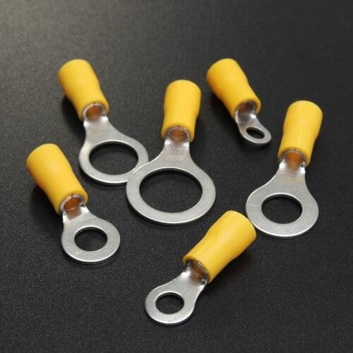 10PCS Yellow Rubber PVC Terminals Insulated Ring Connector RC 4.0-6.0mm 12-10AWG M5 M8 M10 M13