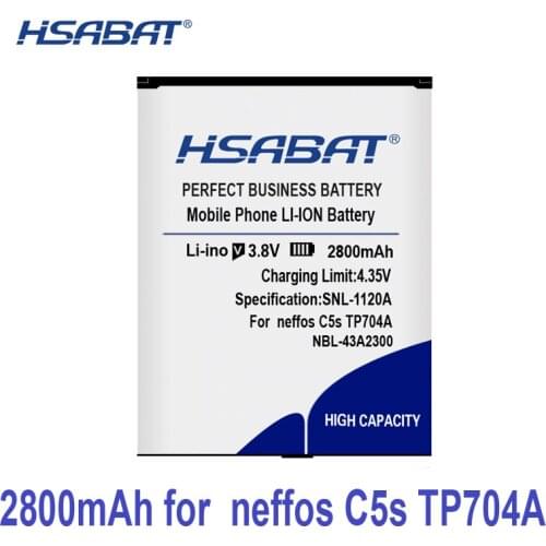 100% Original HSABAT 2800mAh NBL-43A2300 Battery For neffos C5s TP704A TP704C C5A TP703A