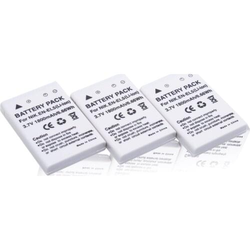 3Pcs/lot EN-EL5 EN EL5 ENEL5 Camera Battery for NIKON Coolpix P530 P520 P510 P100 P500 P5100 P5000 P6000 P90 P80 Cameras