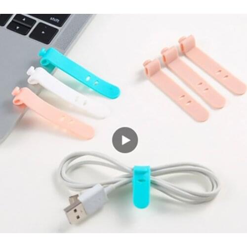 4Pcs Silicone Strap Storage Button Strap Cable Organizer Data Cables Headphones Professional Use Home Office Organization Tool