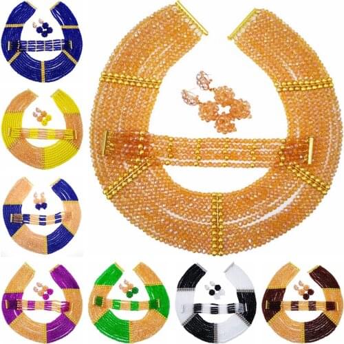 ACZUV African Wedding Beads Jewelry Set 10C-CH001