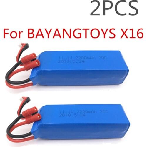 2pcs 11.1V 2200mAh Battery For BAYANGTOYS X16 X21 Quadcopter Spare Parts For RC Camera Drone Accessories free shipping