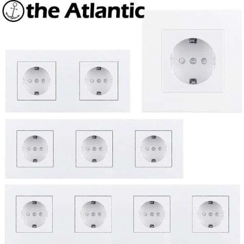 Atlectric EU/DE/RU Standard Plug Wall Socket Plastic Panel Electrical Socket Outlet 1/2/3/4 Multiple Sockets
