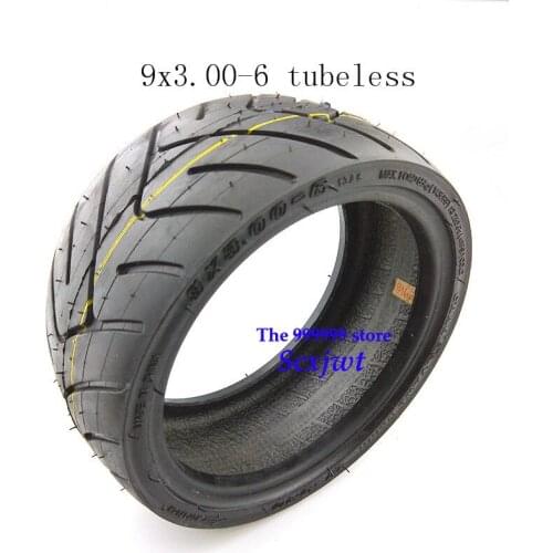 Free shipping 9X3.00-6 tubeless vacuum tyres 9 inch vacuum road tires for Electric scooter 6 inch wheel hub motor use tyres