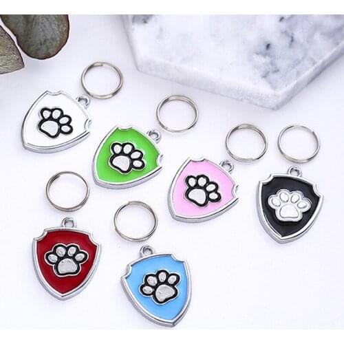 Dog Tags Engraved Cat Puppy Pet ID Name Dog Collar Tag Pet Accessories Pendant Paw Shield