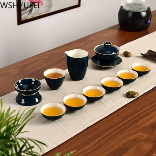 Chinese traditions gai wan tea set ceramics Tea set Tea Set gaiwan tea porcelain pot set for travel Beautiful and easy kettle
