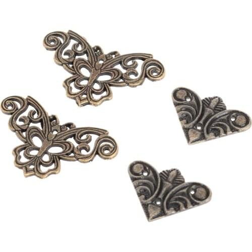 12pcs Luggage Case Box Corners Brackets Metal Butterfly shape Decorative Furniture Hardware 44mm/30mm