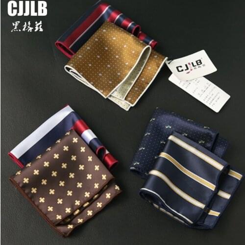 3pcs/lot Business Pocket Square Luxury Mens Handkerchief Dot Striped Floral Printed Hankies Polyester Hanky Chest Towel 24*24CM