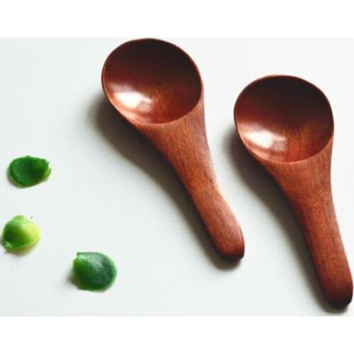 100pcs/lot 8.5*3cm Wooden Spoon Kitchen Cooking Utensil Tool Soup Teaspoon Wood Milk powder spoon tea spoon SN1501