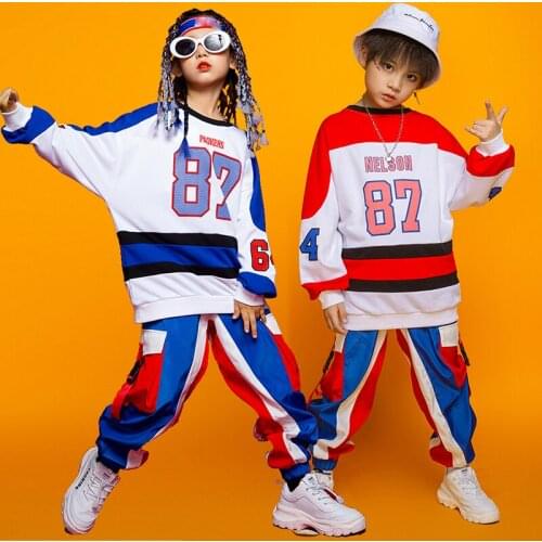 ChildrenS Cheerleader Costumes Girls 2021 New Jazz Modern Dance Costumes Boys Hip-Hop Street Dance Outfits Rave Wear DQS7856