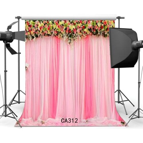 Photography Backdrops Blooming Rose Flowers Vine Wedding Lover Pink Lover Wedding Party Event Portraits Photo Background