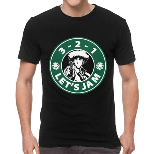 Space Cowboy Bebop T Shirt Men Cotton Printed T-shirt Harajuku Tshirt Short Sleeve Spike Manga Spike Spiegel Coffee Tee Tops