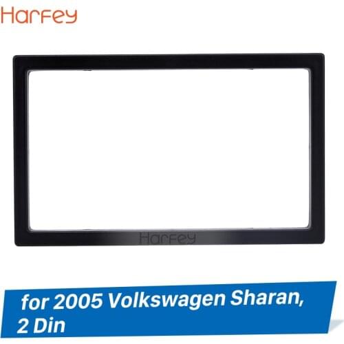 Harfey 2Din Car Radio Auto Stereo Fitting Frame Fascia For 2005 VW Polo Passat b6 Golf 5 t5 Sharan Dash Kit Panel kit Adaptor