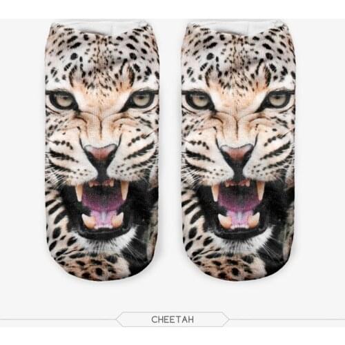 Low Ankle Socks 2016 Fashion Printing Animal cheetah women Short socks