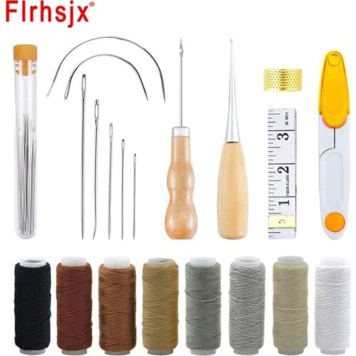 Leather Sewing Kits Repair Sewing Box Set for Hand Quilting Needle Thread Stitching Embroidery DIY Sewing Accessories
