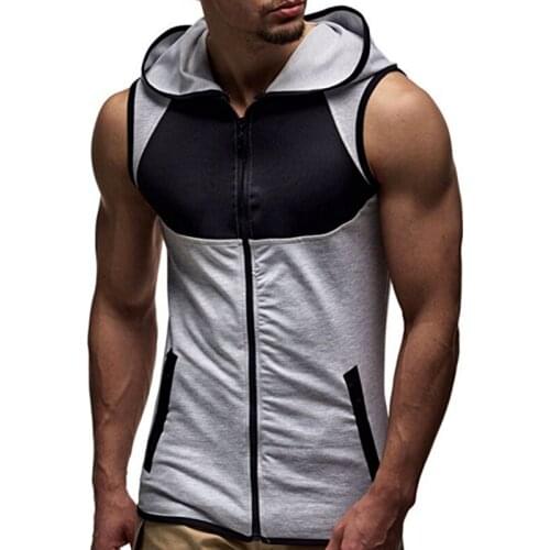 Man summer sleeveless hooded vest european big size