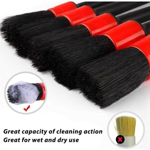 Soft Car Cleaning Detail Brushes PP Rubber Wire Car Brush Care Inside Outside Detailing Brush