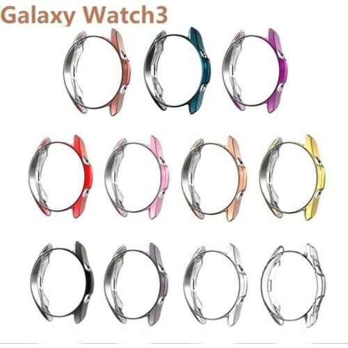 TPU Soft Full Screen Glass Protector Edge Case Shell Frame For Samsung Watch3 Galaxy Watch 3 41mm/45mm Protective Bumper Cover