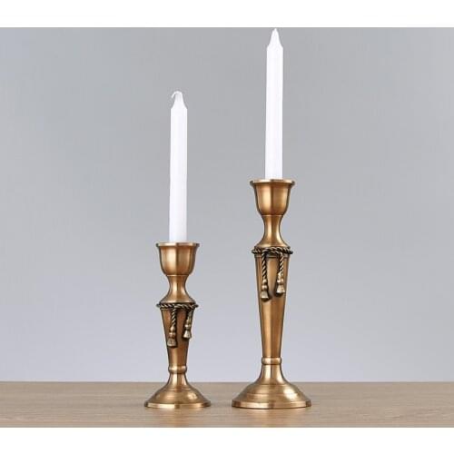 New European style imported Indian brass bedroom decoration wedding gift Candlestick tabletop home decoration