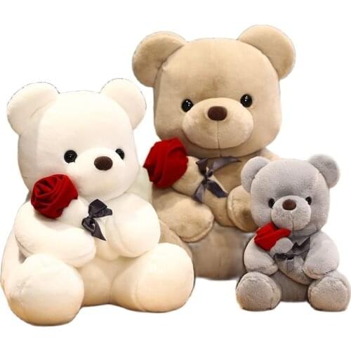 23/35/45cm New Fluffy Bear Plush Toy Soft Stuffed Cartoon Animal Bear With Sweater Doll Baby Appease Lover Girlfriends Birthday